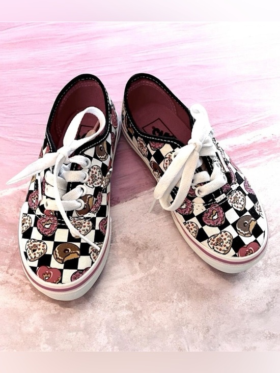 Vans Other - Vans Kids' Donut pattern Checkered Sneakers with Pink and White